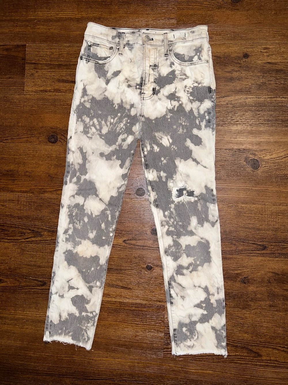 Madewell Jeans Vintage Slim Ankle Gray Acid Wash Distressed Streetwear Size 26 - Picture 2 of 11
